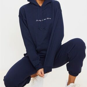 Navy PLT Hoodie & Sweatpants Set